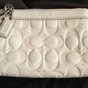 Pearl white, Coach wristlet. Brand new!