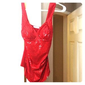 Sparkly red tank top