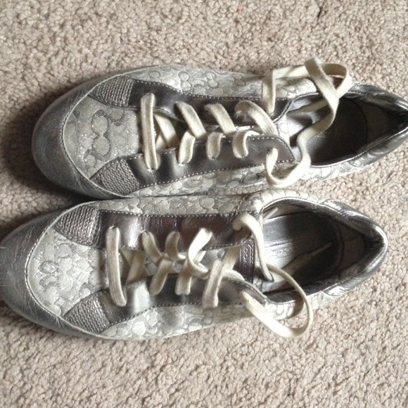 Silver coach shoes