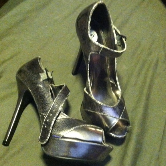 Gun metal platform heels