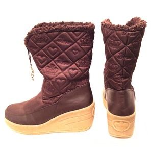 Juicy Couture Brown Quilted Wedge Boot
