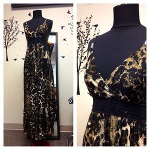 NWT Gorgeous leopard and lace maxi HOLIDAY IMPRESS