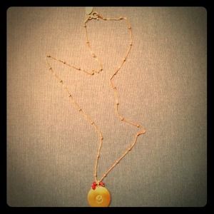 gold plated New York Designer Satya lotus necklace