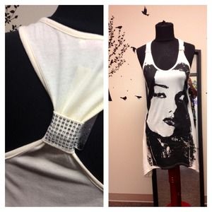 Dramatic tank with bling NWT