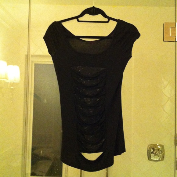 Black ripped shirt