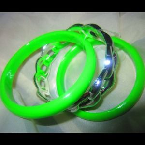 Neon Green Bangle Set