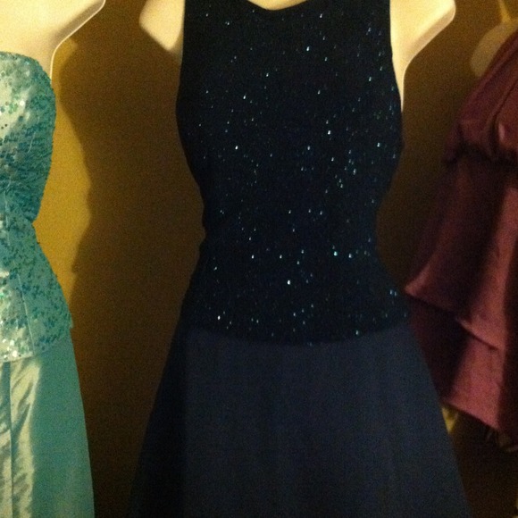 Vestido largo azul corset stretch !!