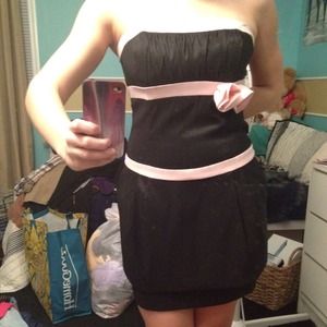 Black and pink party dress