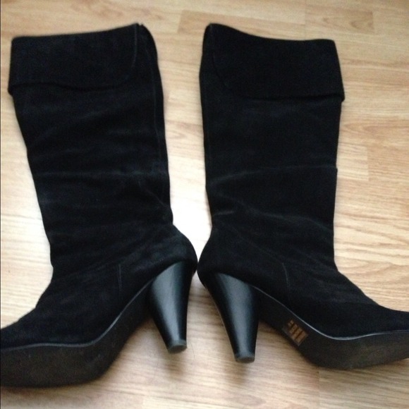 Restricted Black Suede Boots - Picture 2 of 3