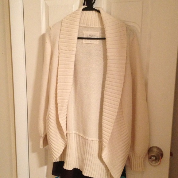 LOFT Lounge Wool/Alpaca/Blend Beige Cardigan