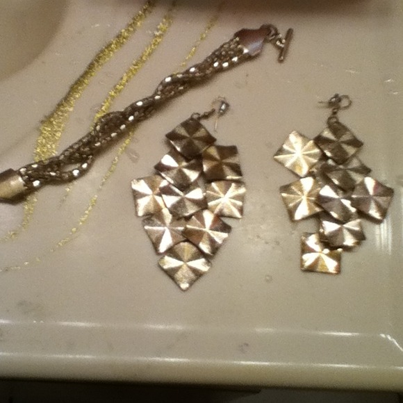 Bebe earrings and braclet silver set