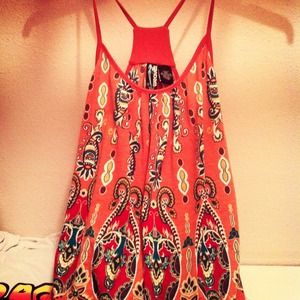 Spaghetti strap colorful sun top.