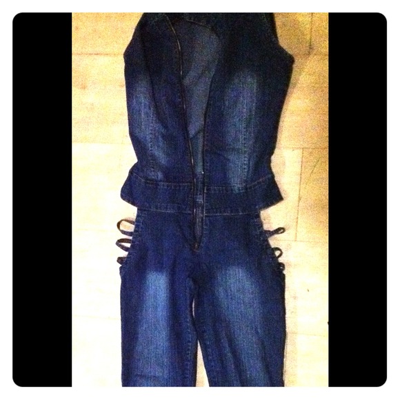 Cut out jean bodysuit