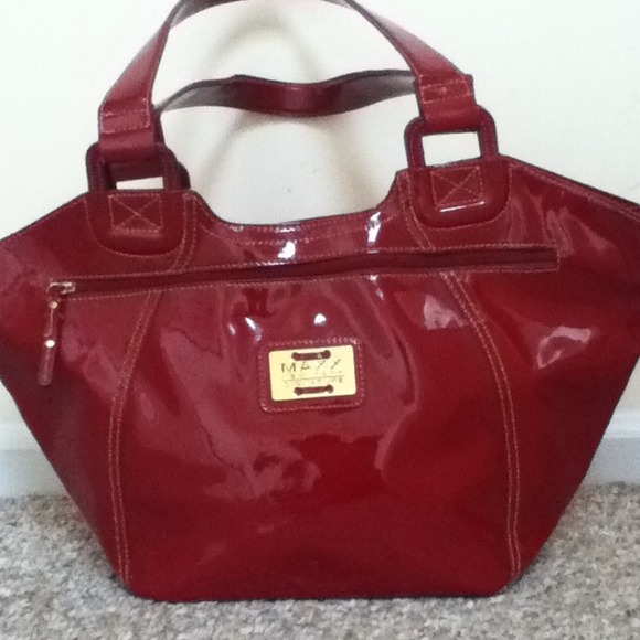 Maxx New York signature patent faux leather purse