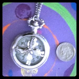 Silver watch necklace