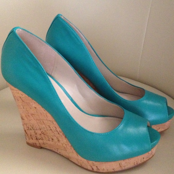 Nine West Peep Toe Cork Wedges