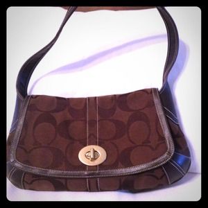 Dark brown coach purse