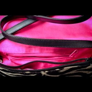 Animal Print Handbag With Pink Lining
