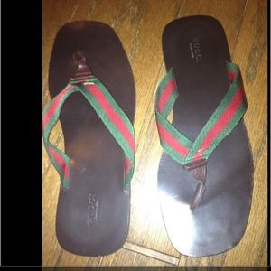 *RESERVED FOR RIAV1269 *Gucci Web Flip Flops
