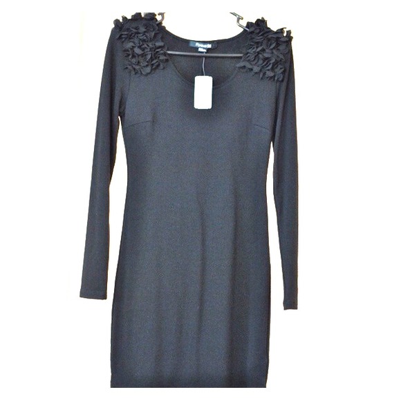 🎀 Black Long Sleeve Bodycon Dress