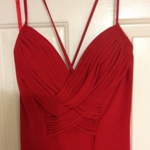 Red floor length cocktail dress