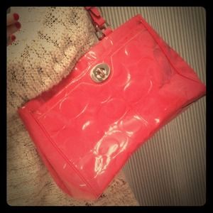 Coral coach large tote