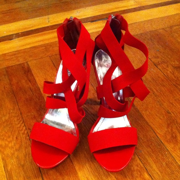 Sold in Bundle - Sexy Red Strappy Heels - Picture 2 of 3