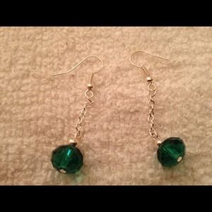Deep Green Dangle Earrings