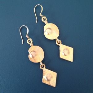 Vintage/80's Gold tone nuggets dangle earrings