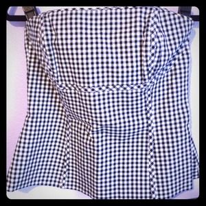 White House Black Market Tops - White House Black Market B/W Checkered Bustier White House Black Market Tops - White House Black Market B/W Checkered Bustier