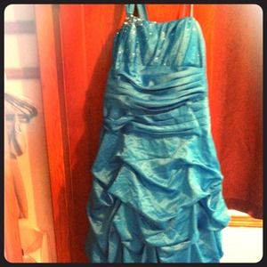 DEB-Turquoise Ball Gown Prom Dress