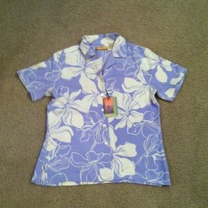NWT Blue and white Hawaiian shirt