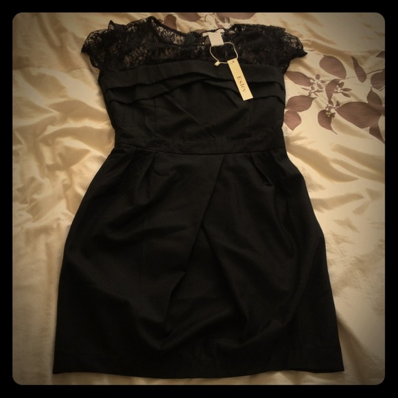 Black dress with lace detail
