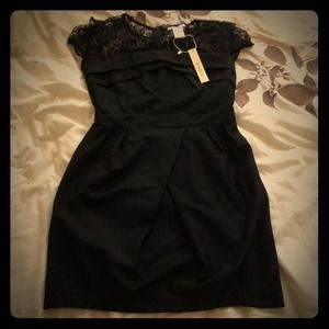 Black dress with lace detail