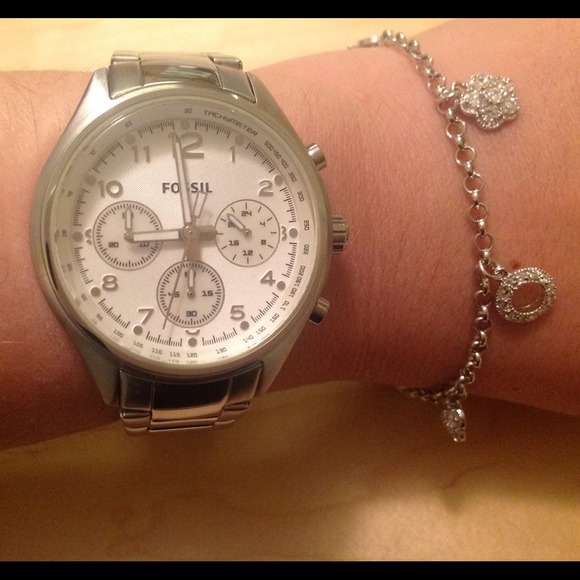 .925 Silver & CZ Bracelet with Charms