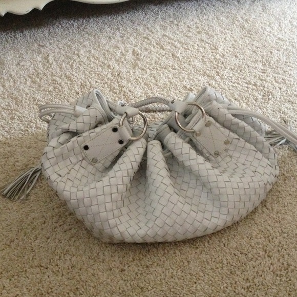 White leather basket weave Adrienne vittadini