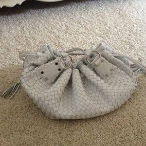 White leather basket weave Adrienne vittadini