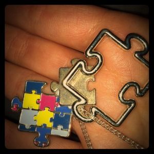 Long Cool puzzle piece necklace! 💙Sold💙