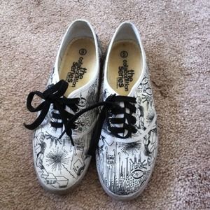 Graphic artsy sneakers