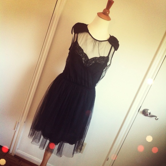 Rodarte Dresses - ** REDUCED ** Rodarte Black Crepe Tulle Slip Dress Rodarte Dresses - ** REDUCED ** Rodarte Black Crepe Tulle Slip Dress