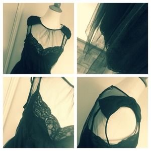 Rodarte Dresses - ** REDUCED ** Rodarte Black Crepe Tulle Slip Dress Rodarte Dresses - ** REDUCED ** Rodarte Black Crepe Tulle Slip Dress