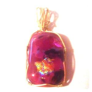Handmade Dichroic glass pendant