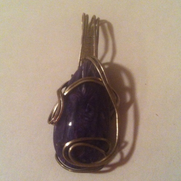 Sterling silver wrapped stone