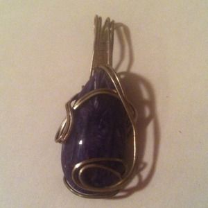 Sterling silver wrapped stone