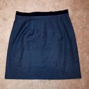 Gray w/ Black Ribbon Ann Taylor Loft Pencil Skirt