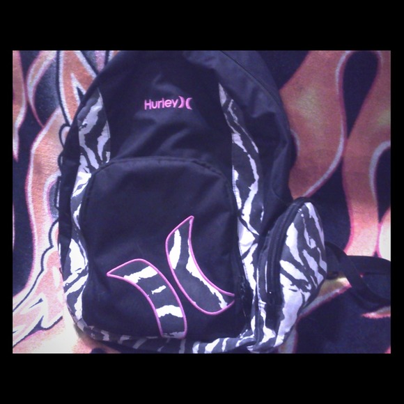 Black,Pink, & Zebra Hurley backpack like new