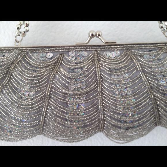 New silver clutch bag
