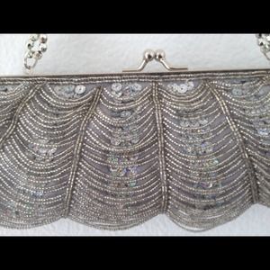 New silver clutch bag