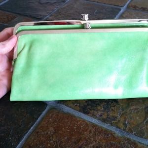 Lime green hobo-inspired wallet/ clutch