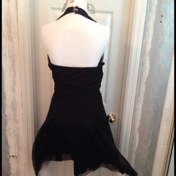 NWT Mixit Black Mesh Halter Dress Wm Sz-6 - Picture 3 of 4